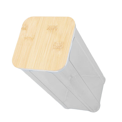 Airtight Food Storage Container Clear Food Storage Jar with Bamboo Lid for Noodles Flour Cereal Rice Tea Coffee Beans 2000ml 10.7x25.5cm / 4.2x10.0in