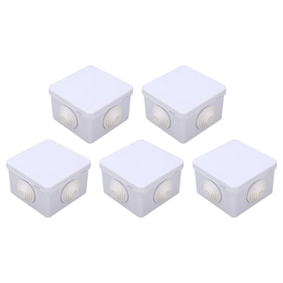 5Pcs Plastic Waterproof Cable Box with Rubber Plug IP55 Waterproof Plug Junction Wire Box