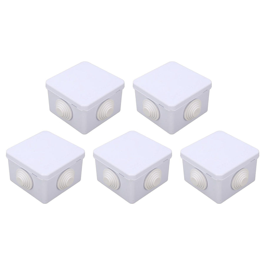 5Pcs Plastic Waterproof Cable Box with Rubber Plug IP55 Waterproof Plug Junction Wire Box