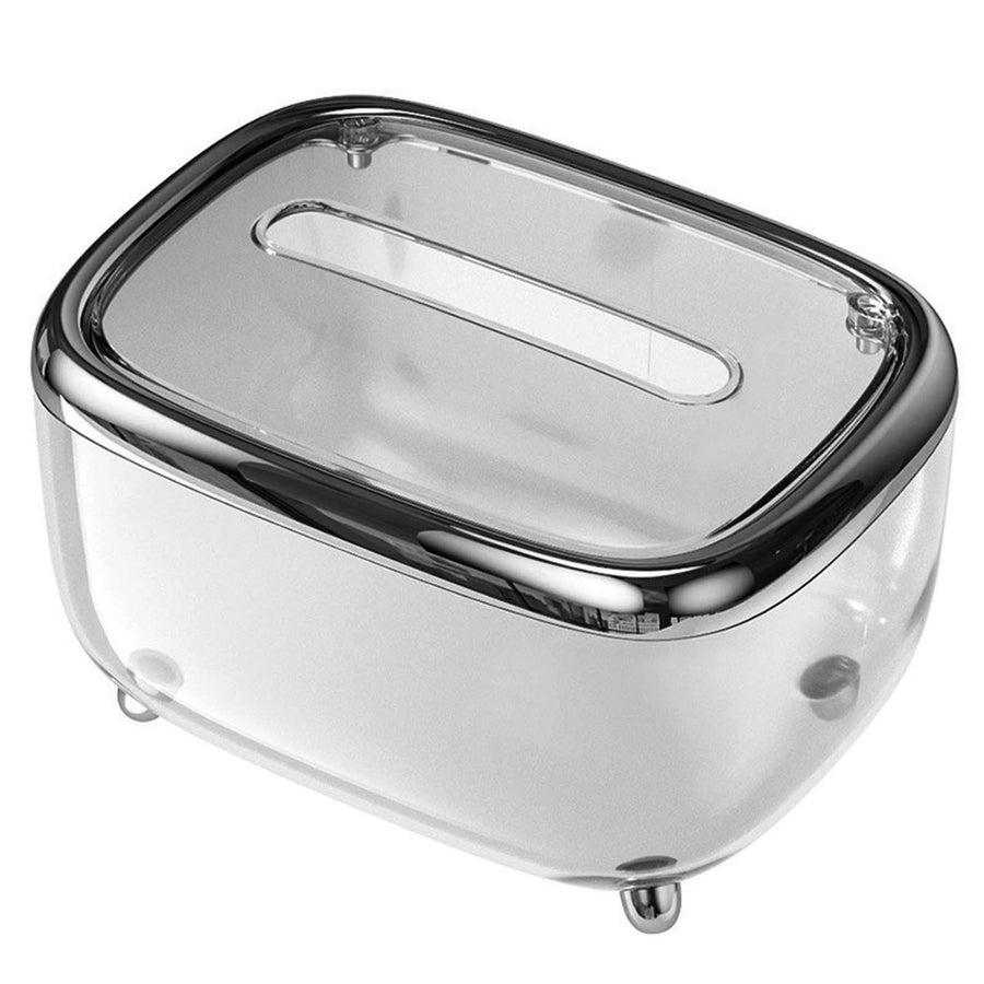 Tissue Box Transparent Napkin Box Simple Creative Storage Box Fixed Lid Paper Organizer Black