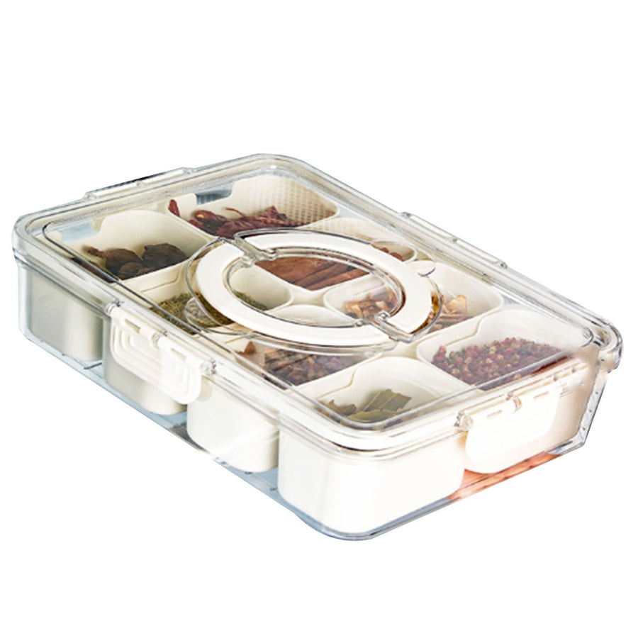 Plastic Storage Box Multi Grids Fridge Food Divider Box for Dumpling Vegetable Fruit Seasoning Large 8 Grids