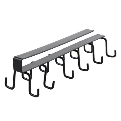 Kitchen Utensil Holder Hanger Iron Double Row Hook Spoon Shovel Shelving for Restaurant Black