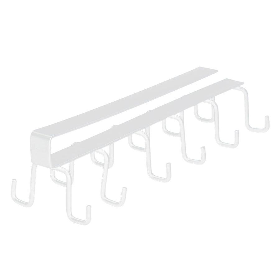 Kitchen Utensil Holder Hanger Iron Double Row Hook Spoon Shovel Shelving for Restaurant White