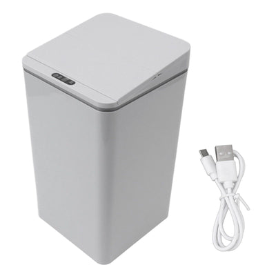 Desktop Sensor Trash Can USB Charging Foldable Lid 9L Intelligent Induction Garbage Bin for Bedroom Bathroom Office Grey