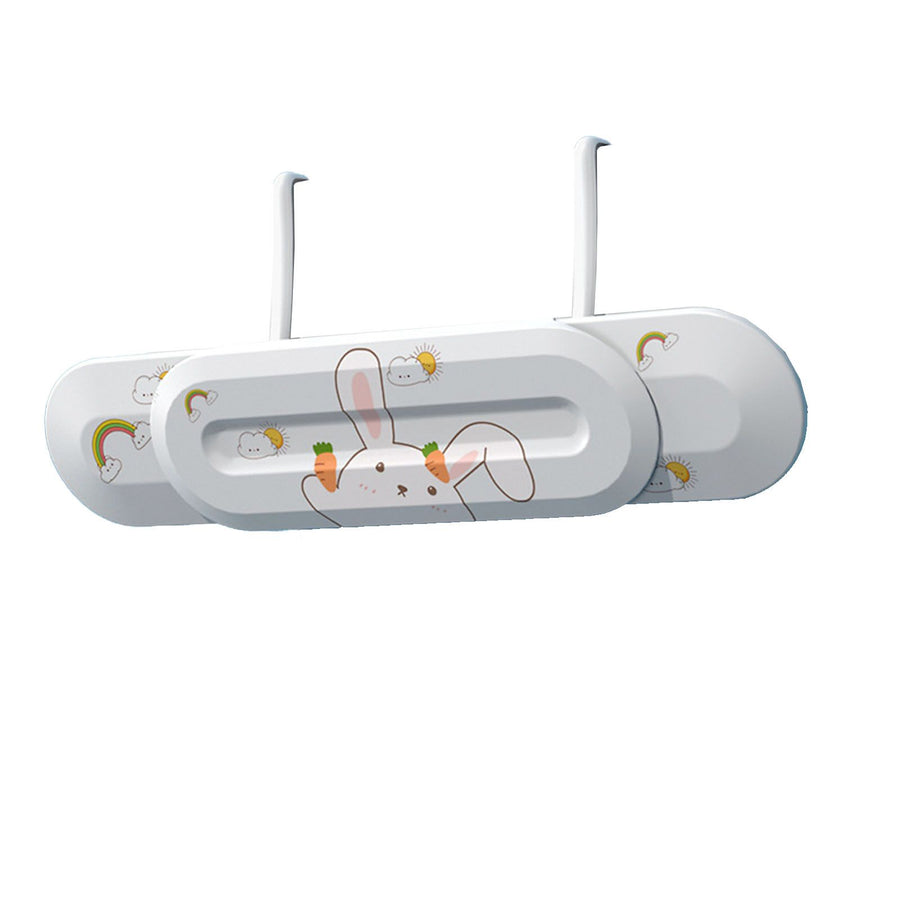 AC Conditioner Windshield 74 to 97cm Adjustable Universal Deflector Wind Cooled Baffle Air Wing Air Baffle with Stickers Windshield Plus Bunny Stickers