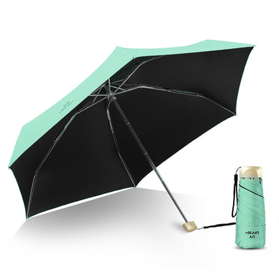 Sun Umbrella Super Light Mini Foldable UV Protection Wind Proof Portable Dual Use Umbrella Avocado Green
