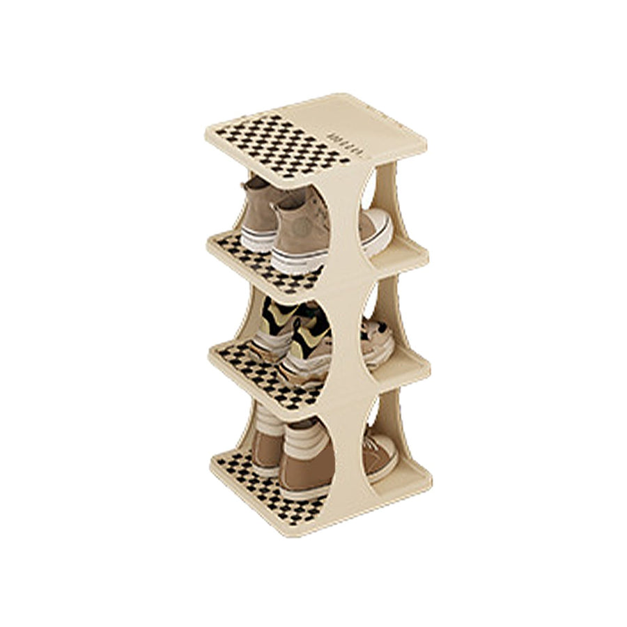Shoe Rack Single Pairs Shoe Shelf Space Saving Shoe Orgainzer Tower for Home Door Bedroom 4 Layers