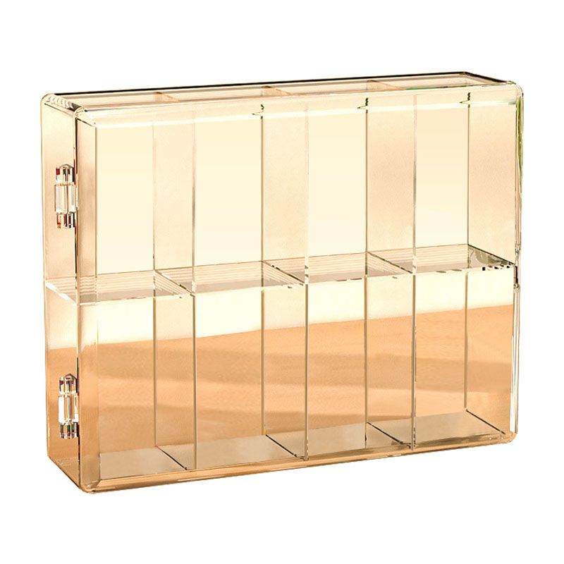 8 Grid Cartoon Anime Figure Display Storage Box 8 Compartment Transparent Anime Figure Display Case for Home