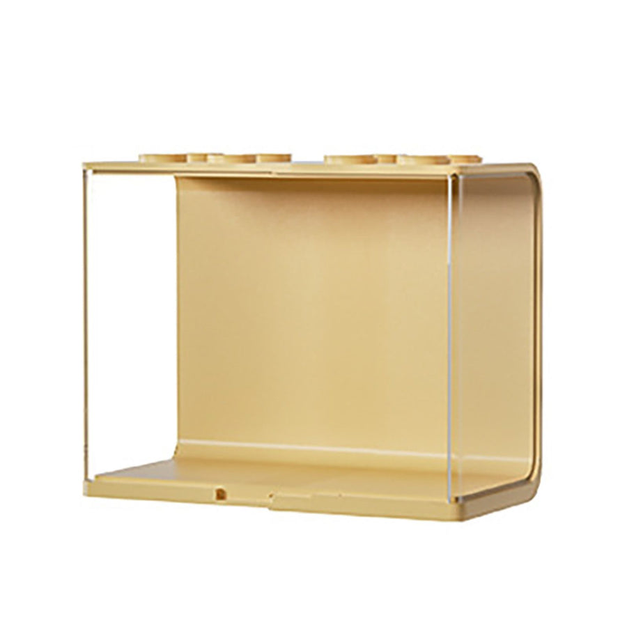Doll Display Case ABS Transparent Stackable Clear Display Box Toy Storage Stand for Mini Figures Collectibles Large Yellow