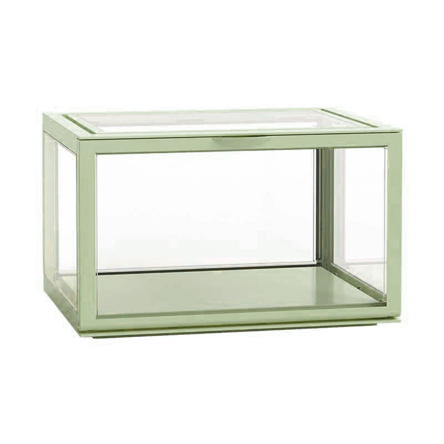 Figure Organizer Desktop Doll Acrylic Display Cabinet High Transparency Sealed Dustproof Show Case Light Green
