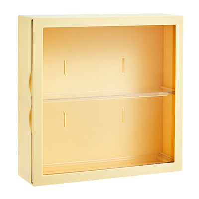 Wall Mounted Showcase Blind Box Figures Display Case Handicraft Storage Display Rack Dust Proof Doll Toy Storage Box Creamy Yellow