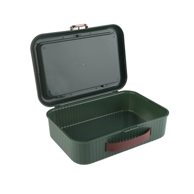Multifunctional Document Storage Box Large Capacity Two Layer Liner Home Certificate Organizer Blackish Green