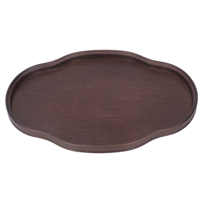 Tea Tray Walnut Color Multifunctional Textured Bamboo Coffee Table Tray for Guest Reception