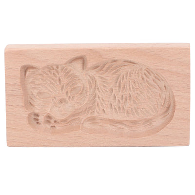 Animal Cookie Mold Lovely Vivid Wooden Biscuit Press Stamp Easy Demoulding Smoothly Cookie Mold Cat