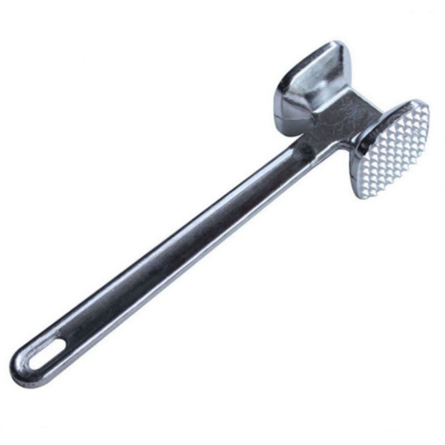 Meat Tenderizer Aluminium Alloy Round Silver Ergonomic Meat Mallet for Kitchen Steak