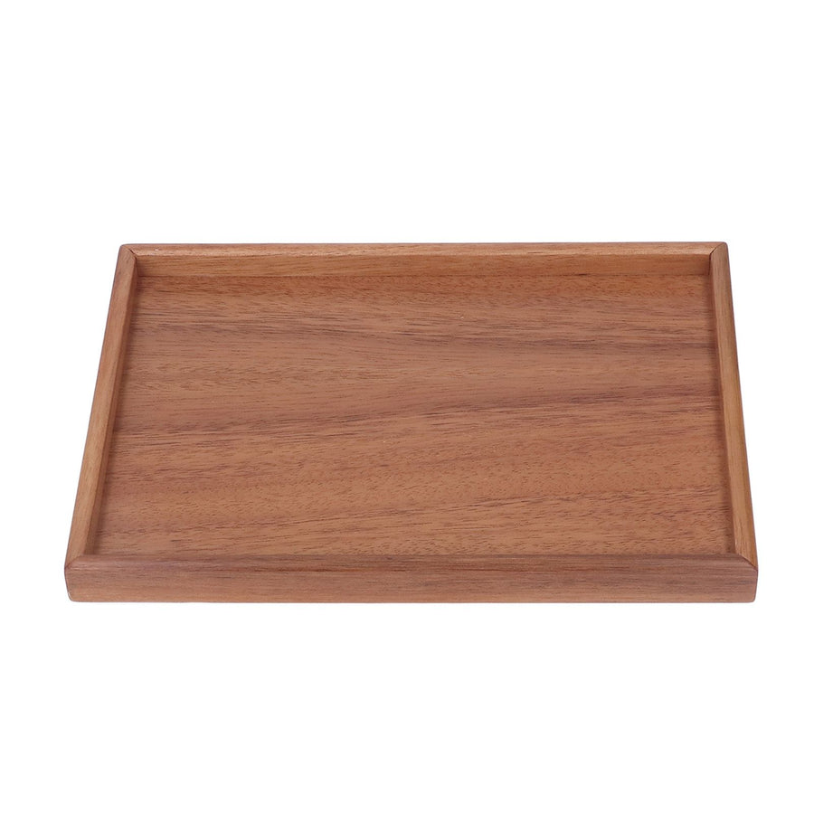 Bamboo Tea Serving Tray Multifunction Decorative Rectangle Bamboo Vanity Tray for Hotel Home Bathroom L