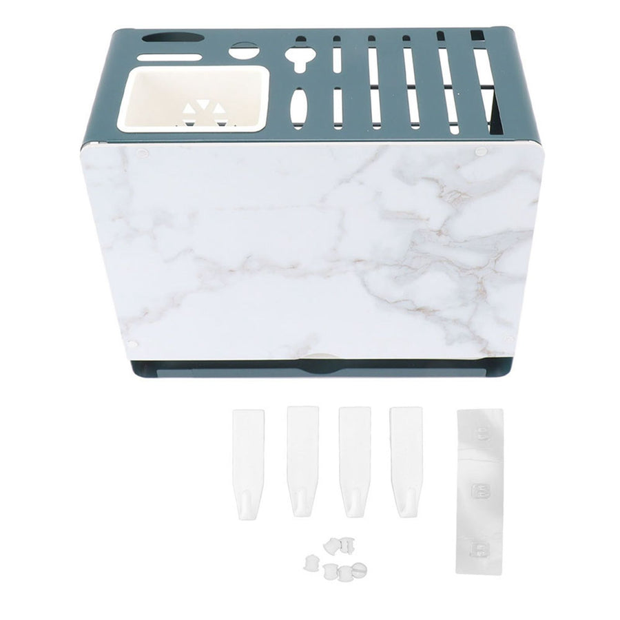 Multifunctional Knife Blocks with White Plate Cutting Board Pot Lid Holder for Countertop Organization Kitchen Storage Wall Mount Green Frame