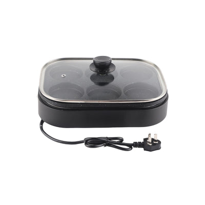 6 Hole Egg Frying Pan Nonstick Breakfast Pot Multifunctional Breakfast Maker Hamburger Machine With Pot Cover