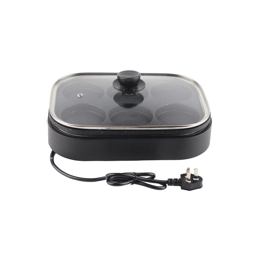 6 Hole Egg Frying Pan Nonstick Breakfast Pot Multifunctional Breakfast Maker Hamburger Machine With Pot Cover
