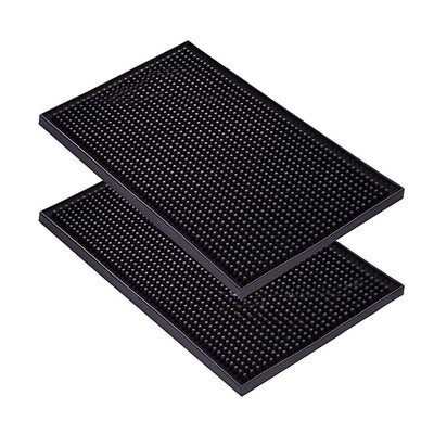 Bar Mat PVC Heat Insulation Drain Pad Black Bar Countertop Spill Mat for Bar Kitchen Restaurant Hotel