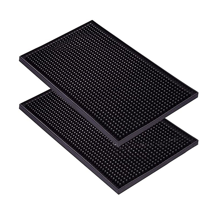 Bar Mat PVC Heat Insulation Drain Pad Black Bar Countertop Spill Mat for Bar Kitchen Restaurant Hotel