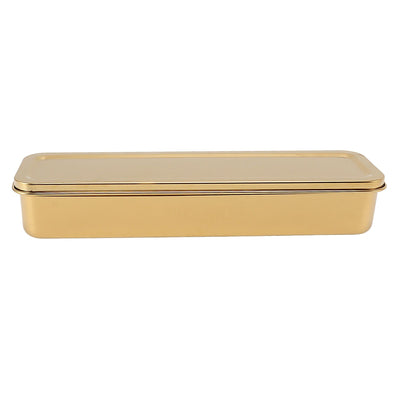 Stainless Steel Cutlery Tray Holder Kitchen Chopstick Spoon Fork Storage Box with Lid Drainer Gold