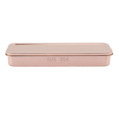 Stainless Steel Cutlery Tray Holder Kitchen Chopstick Spoon Fork Storage Box with Lid Drainer Rose Gold