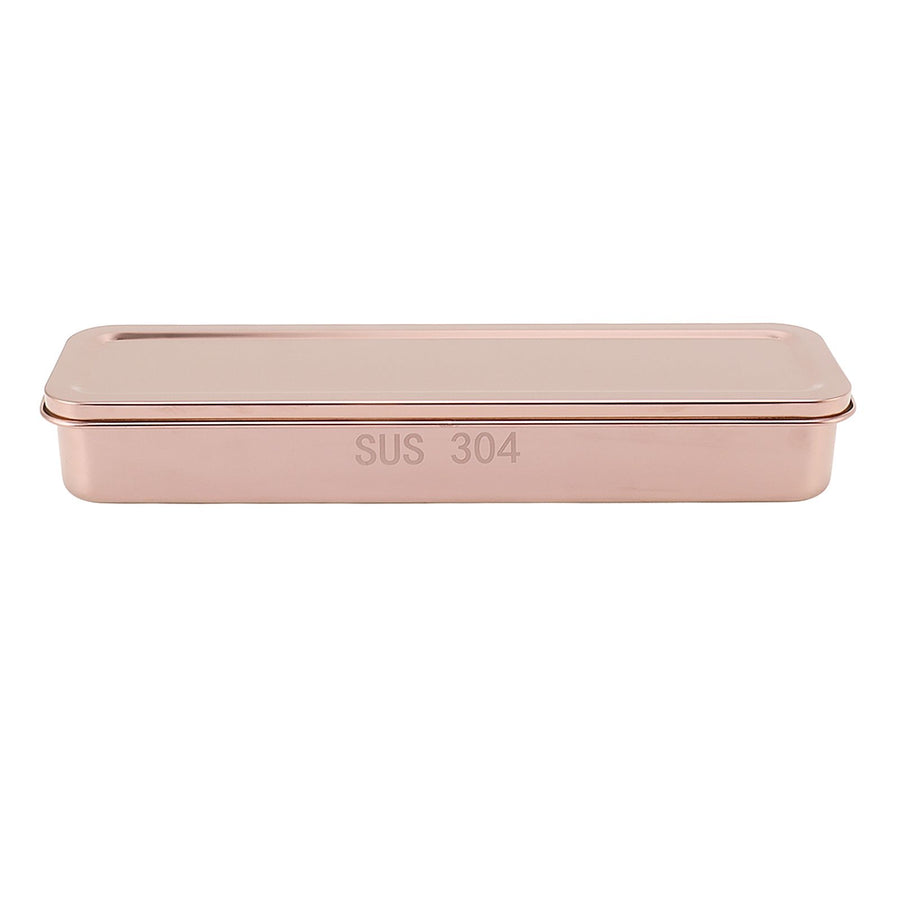 Stainless Steel Cutlery Tray Holder Kitchen Chopstick Spoon Fork Storage Box with Lid Drainer Rose Gold