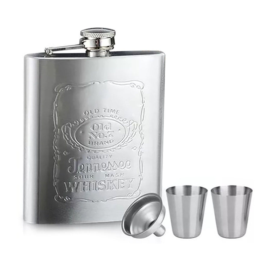 Hip Flask Portable Leak Proof Stainless Steel Whisky Hip Flask with Funnel for Hiking Climbing Fishing Camping 7oz