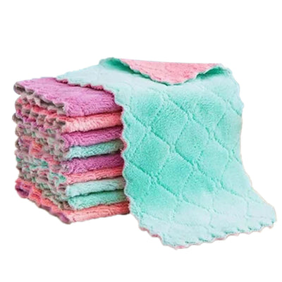 20Pcs Lint Free Kitchen Cleaning Cloth Dish Towels Double Sided Water Absorption Microfiber Dish Cloths