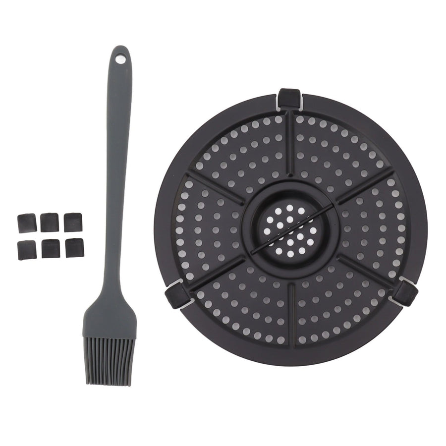 16cm Fryer Replacement Grill Pan Stainless Steel Fryer Grill Pan with Oil Brush for Kitchen