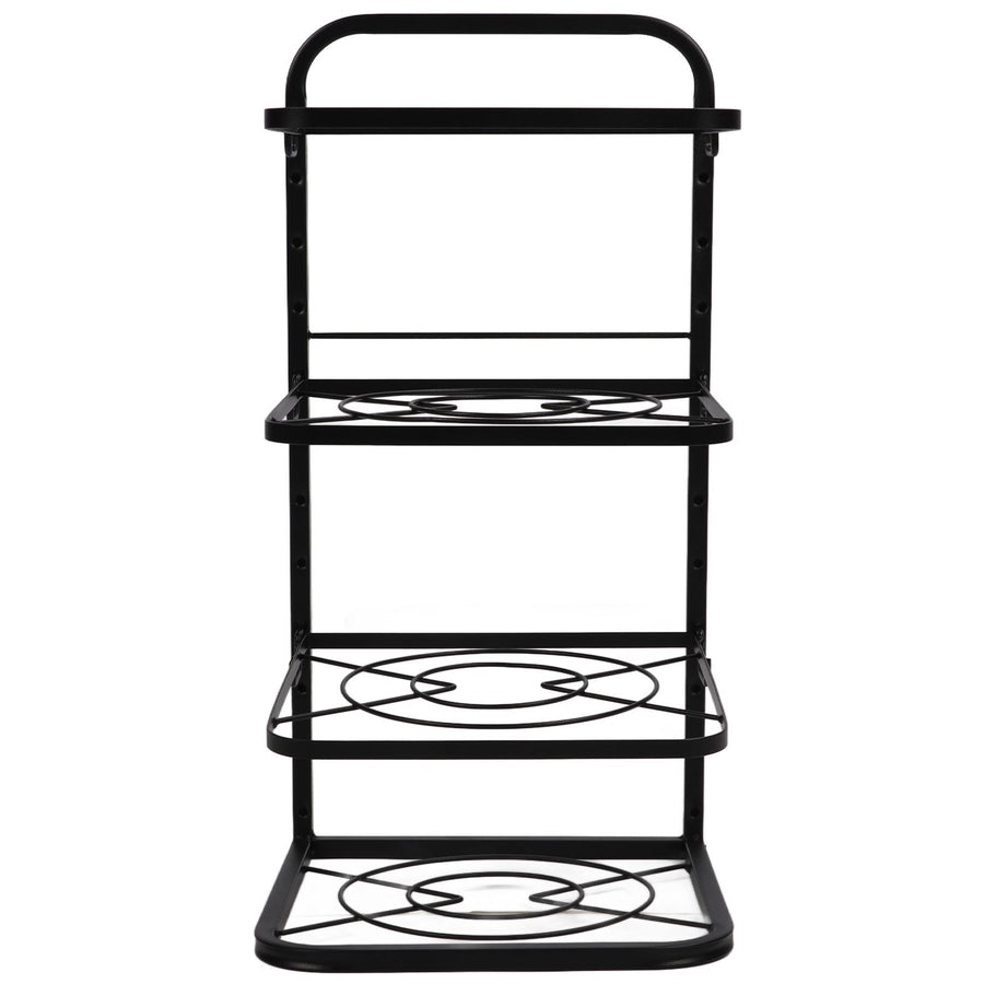 Kitchen Pots Organizer 4 Tiers Adjustable Height Space Saving Pan Rack for Under Sink Cabinet Countertop