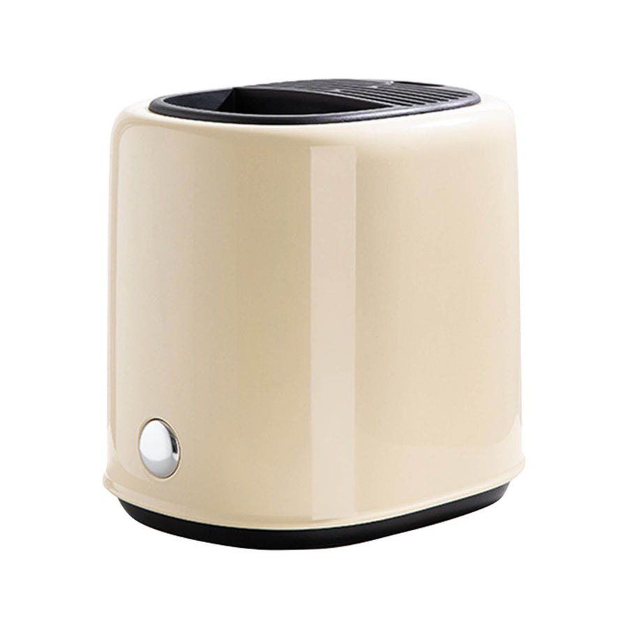 Knife Block Utensil Holder Retro Space Saving Large Capacity 2 In 1 Countertop Utensil Organizer for Kitchen Beige