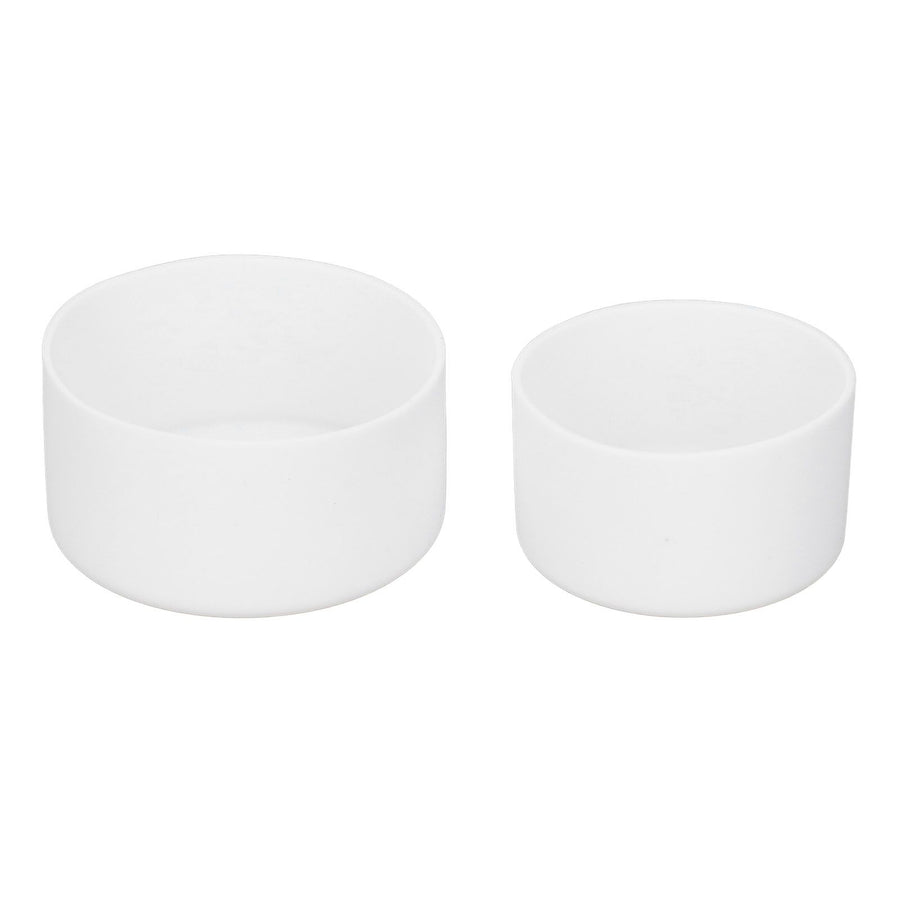 2Pcs Silicone Bumper Boot Protective Water Bottle Bottom Sleeve Cover for Space Thermal Cup White
