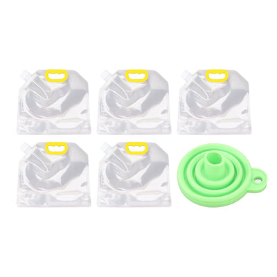 5Pcs Grain Sealed Storage Bag Reusable Transparent Grain Storage Bag for Rice Cereals Flour Nuts 1.5kg