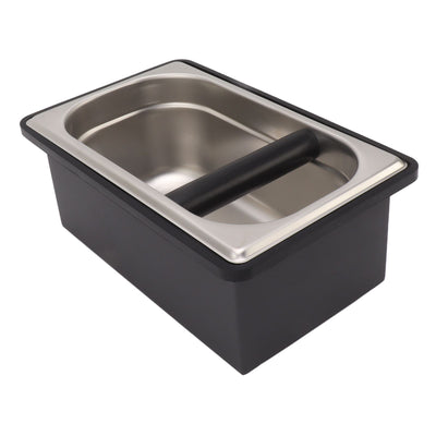 Coffee Knock Box Rubber Coffee Box with Removable Stainless Steel Ground Container for Cafe Bar L
