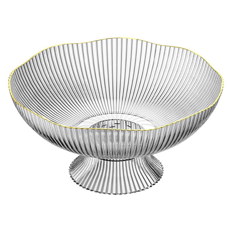 Plastic Footed Fruit Plate with Draining Hole Detachable Base Household Living Room Coffee Table Fruit Candy Snack Display Plate Transparent