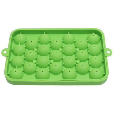 25 Grid Ice Cube Tray Easy Release Silicone Ice Ball Maker Mold Mini Round Ice Sphere Tray with Lid Green