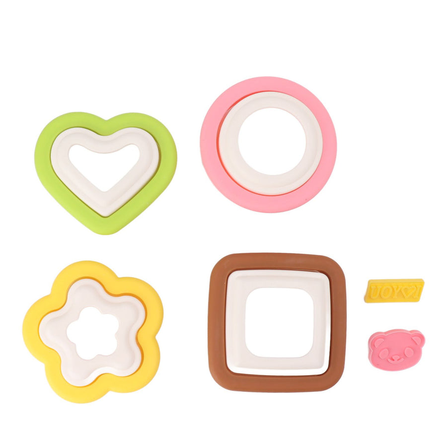 10Pcs Sandwich Cutter Mold Set Detachable Flower Heart Round Shape Baking Toast Biscuits Mould for Kitchen