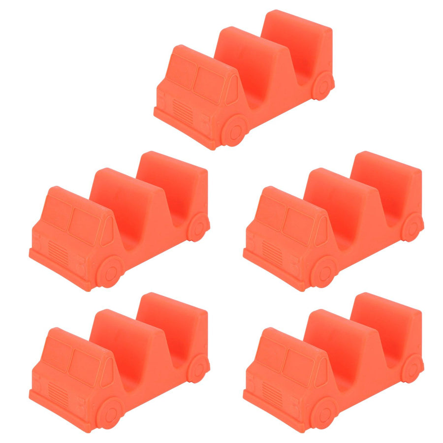 5PCS Taco Holder Stands Set Small Car Shape Wave Shape Taco Tray for Kitchen Restaurant Orange