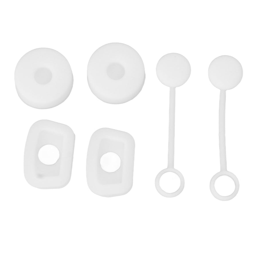 6PCS Cup Straw Stopper Sealed Reusable Straw Cover Cap Square Round Spill Stoppers Silicone Leak Stopper Set White