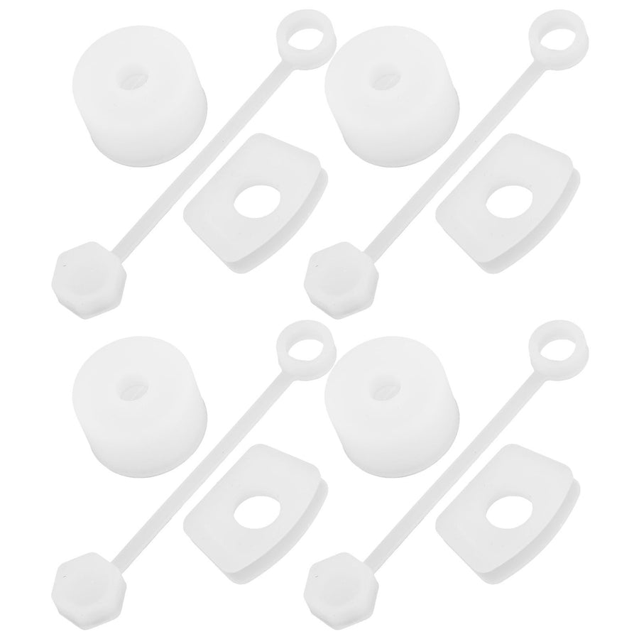 4 Set Silicone Spill Proof Stopper Set Tumbler Accessories Including Straw Cover Cap Square Leak Stopper Round Lid Stopper Plug Transparent White
