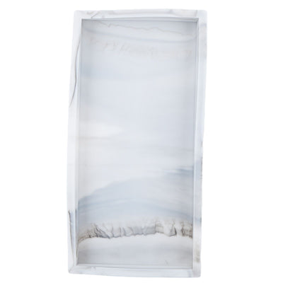 Silicone Storage Tray Silica Gel Kitchen Sorting Plate Tray Cosmetics Organizer Tray for Bathroom Dressing Table Marble Color Small Size