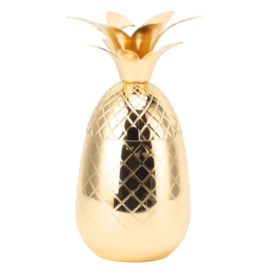 Cocktail Shaker Pineapple Shape Stainless Steel Polished Smooth Surface 500ml for Home Bar Gold