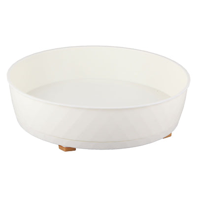 Kitchen Turntable Spin Round Tray 360 Degrees Rotating Non Skid Multifunctional Spice Organizer for Cabinet Pantry Refrigerator Countertop White