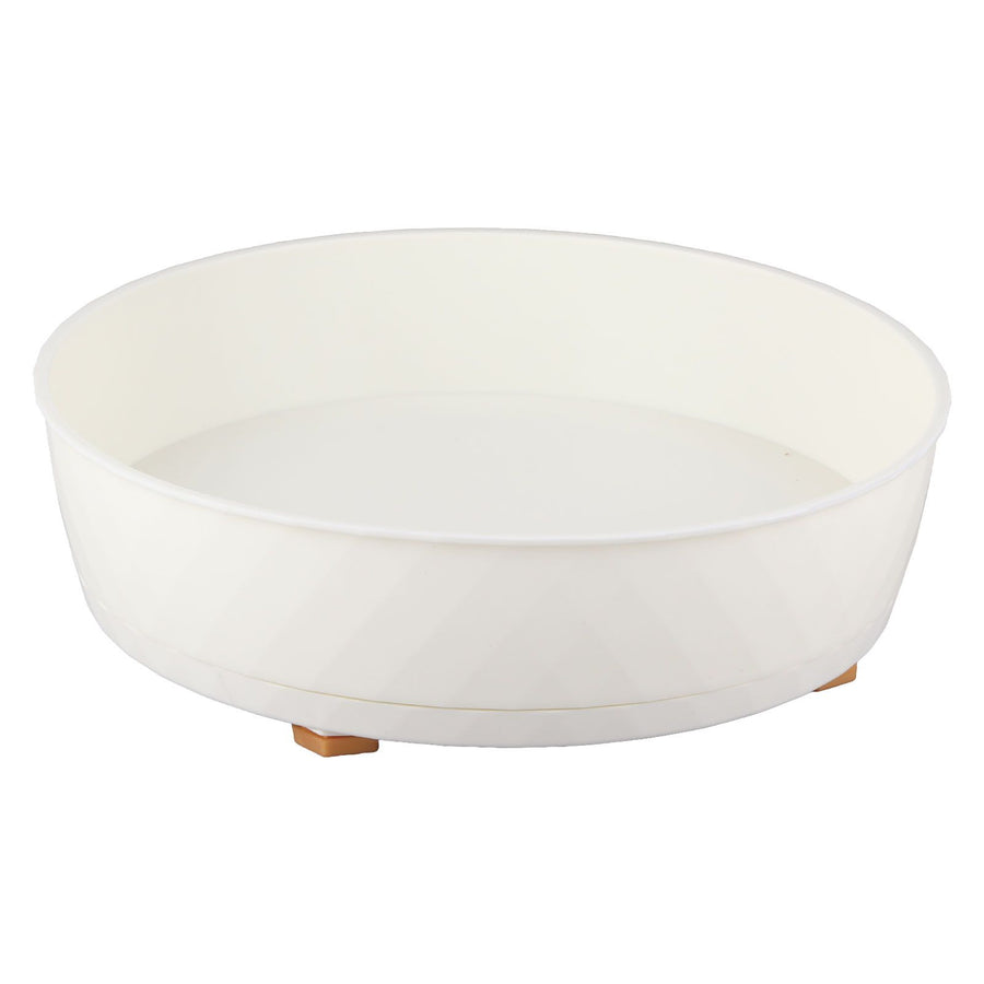 Kitchen Turntable Spin Round Tray 360 Degrees Rotating Non Skid Multifunctional Spice Organizer for Cabinet Pantry Refrigerator Countertop White