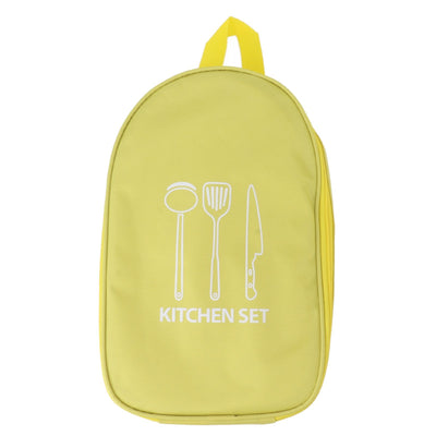 Camping Travel Cooking Utensils Bag Travel Cookware Pouch Bag with Handle for BBQ Camp Cookware Kitchen Kit Yellow