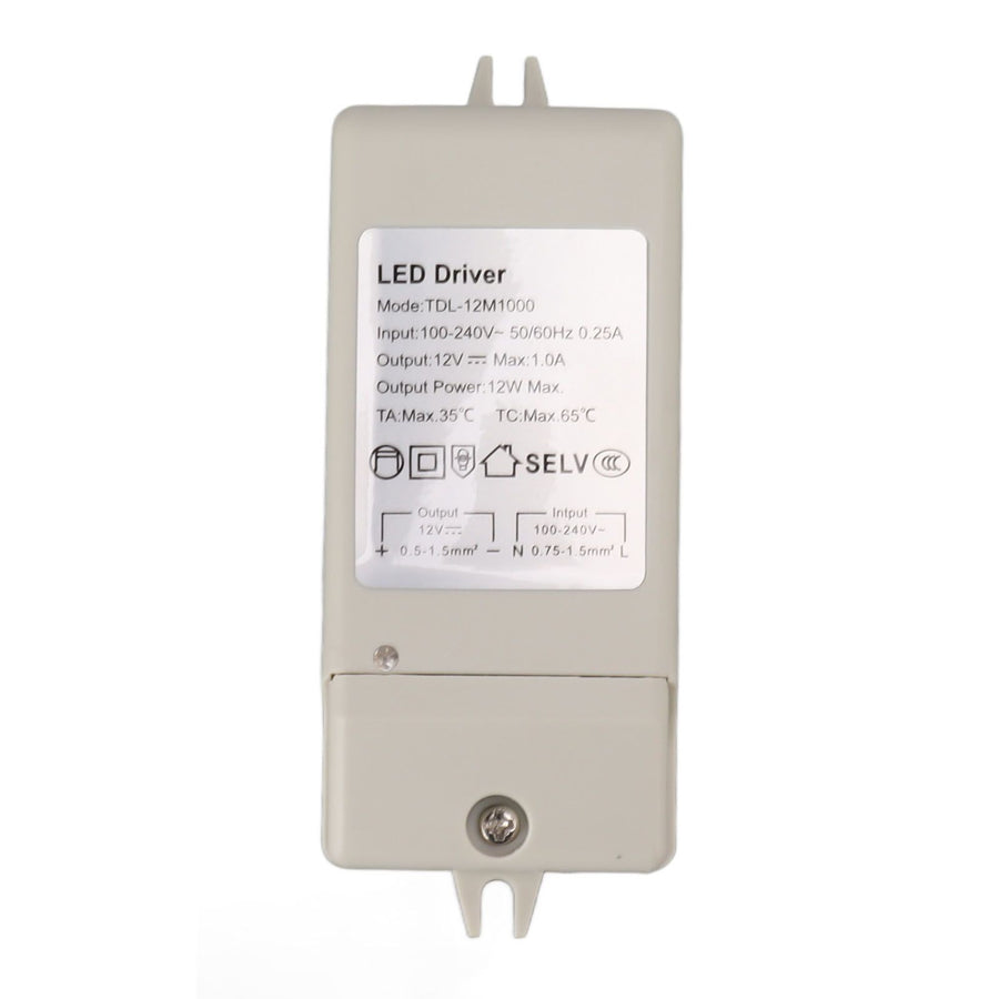 12W DC 12V 1A LED Driver LED Constant Current Drive Power Supply for LED Strip Light AC 100‑240V TDL 12M1000