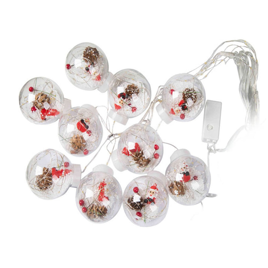 Globe String Lights Santa Style Powered Safe PVC Christmas String Lights for Home Cafe Party