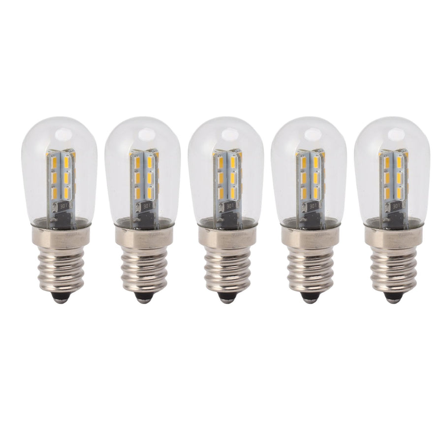 5Pcs E12 LED Bulb High Brightness 120V Fridge Lamp Bulb with 24pcs Bead for Refrigerator Warm Light